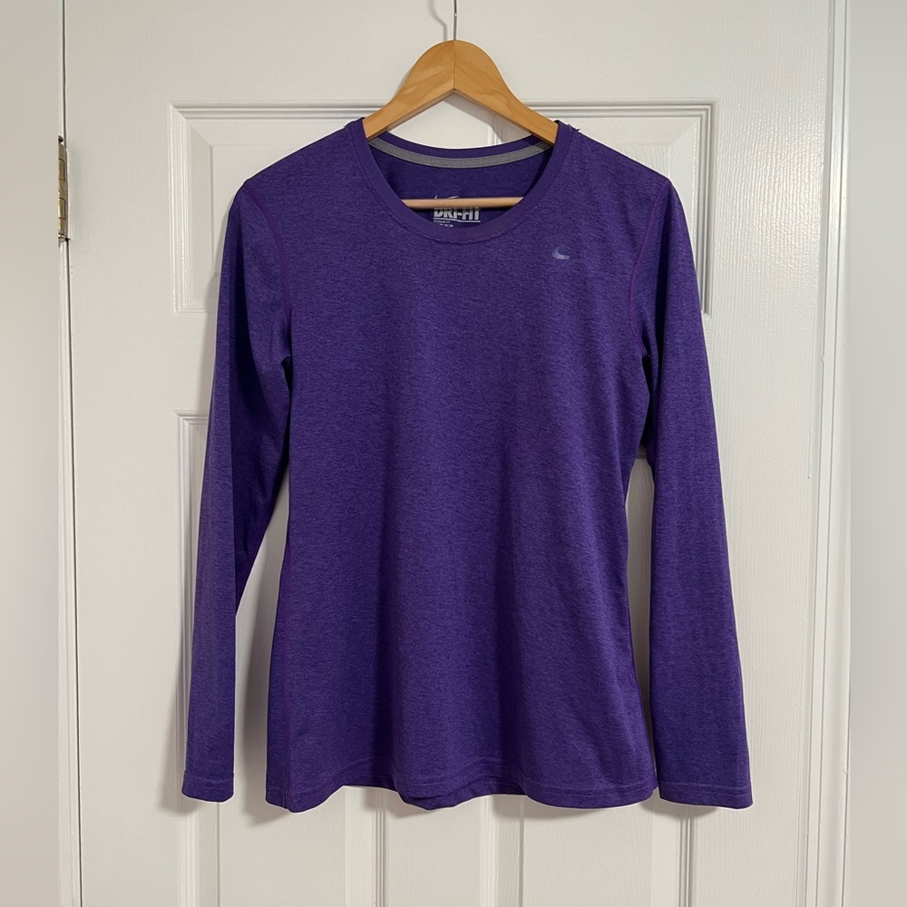 Nike Women’s Purple Long Sleeve Shirt | Nike Long Sleeve Workout Shirts